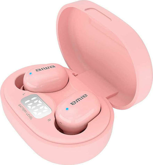 Aiwa EBTW-150 In-Ear Bluetooth-Freisprecheinrichtung Kopfhörer mit Schweißresistenz und Ladeetui Rosa