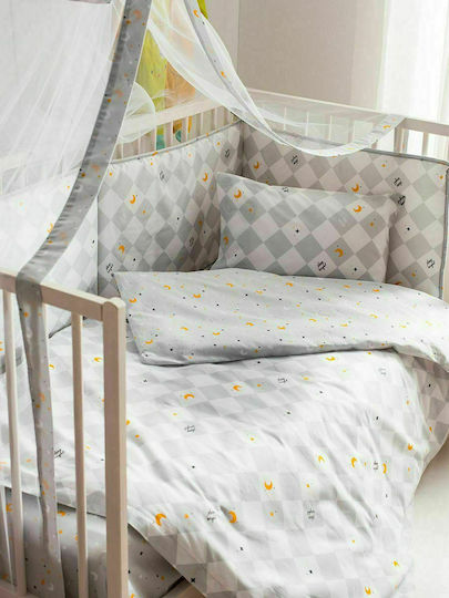 Vesta Home Dream Baby Sheets Set Crib Cotton Gray 120x165cm 3pcs