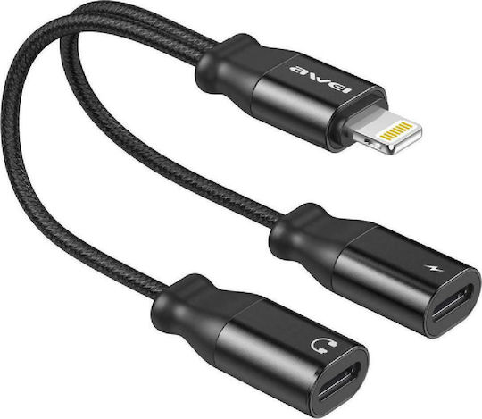 Awei CL-72 Μετατροπέας Lightning male σε Lightning 2x female 1τμχ