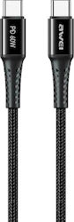 Awei CL-111T Braided USB 2.0 Cable USB-C Male - USB-C 60W PD Black 1m Awei CL-111T Braided USB 2.0 Cable USB-C Male - USB-C 60W PD Black 1m
