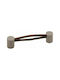 Convex 827 Handle Furniture made of Leather & Metallic Brown / Nickel Matt D96mm (Center Distance 96mm) 827-96S05X01 1pcs