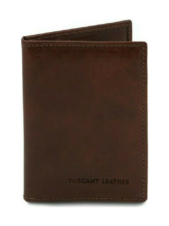 Tuscany Leather Men's Leather Card Wallet Dark ...