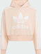 Kids Sweatshirt Cropped with Pockets Pink Adicolor