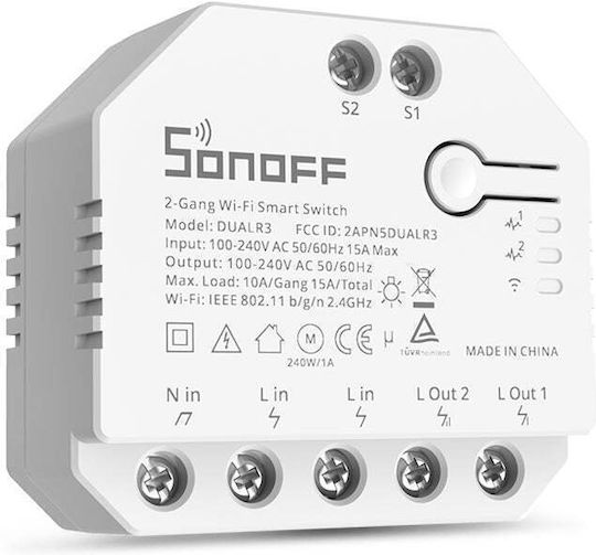 Sonoff Dual R3 Intelligenter Schalter 2 Kanäle Wi-Fi 15A