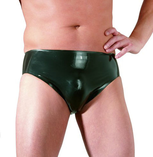 LateX Latex Men's Briefs with Dildo