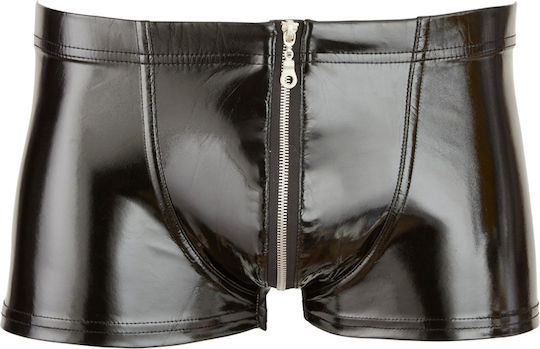 Black Level Men's Vinyl Pants with Zip Herren Sexy Boxer Schwarz 28903301701