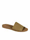 Fantasy Sandals Olivia Leather Women's Flat Sandals Anatomic in Beige Color