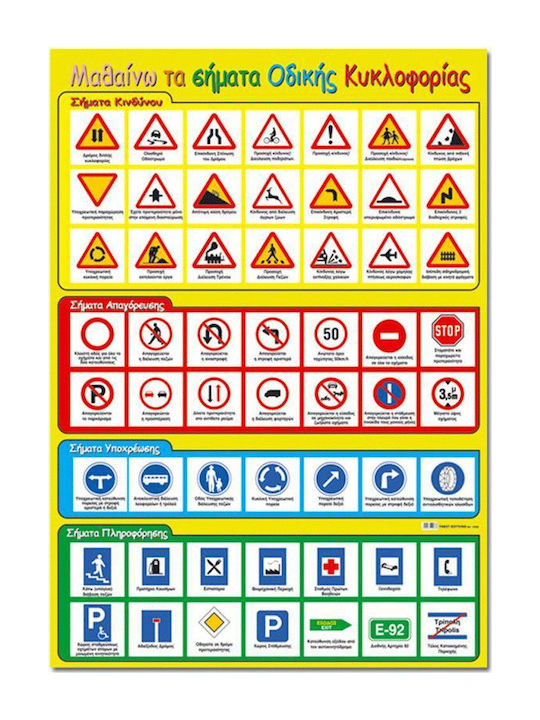 Next Εκπαιδευτική Παιδική Αφίσα Σήματα Οδικής Κυκλοφορίας 50x70εκ.