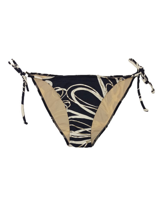 Minerva Bikini Slip with Ties Black