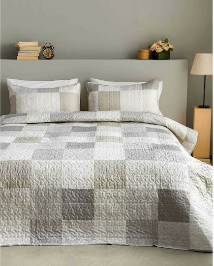 Vesta Home Set Cuvertură Pat Single Din Poliester Gri 160x230cm 2 Bucăți