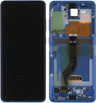 Samsung Oled Aura Mobile Phone Screen Replacement with Frame andTouch Mechanism for Galaxy S20+ (Blue)