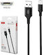 XO Regular USB 2.0 to micro USB Cable Μαύρο 2m (NB143)