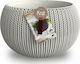 Keter Cozy Round Pot Hanging 36x22.5cm in Gray Color 26.00119