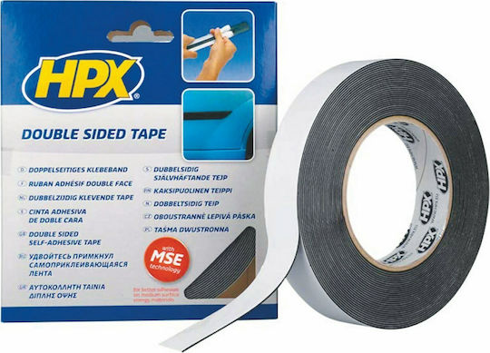 HPX Self-Adhesive Double-Sided Tape Black 12mmx10m 1pcs