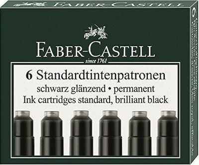 Faber-Castell Replacement Ink for Pen in Black color 6τμχ 6pcs