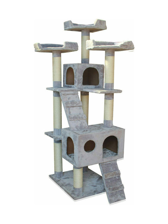 Pet Interest Triple Tower Playground Scratching Post Cat Trees Gray 60x50x185cm