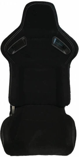 Carner Set de scaune auto Scaun auto Καθίσματα Bucket R8 από Ύφασμα Μαύρο με Άσπρες Ραφές Σετ 2τμχ Negru