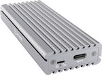 Icy Box Hard Drive Case M.2 PCI-Express NVME with connection Type-C in Gray color