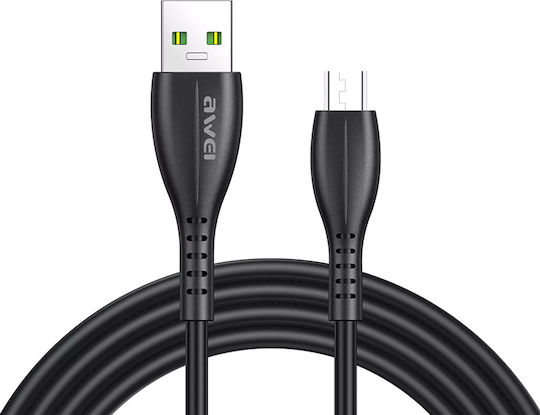 Awei Regular USB 2.0 to micro USB Cable Μαύρο 1m (CL-115M)