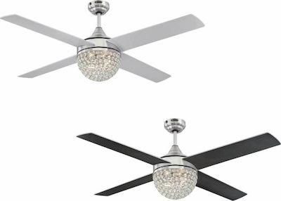 Westinghouse Kelcie 72206 Ventilator de Tavan 132cm cu Lumină și Telecomandă Brushed Nickel