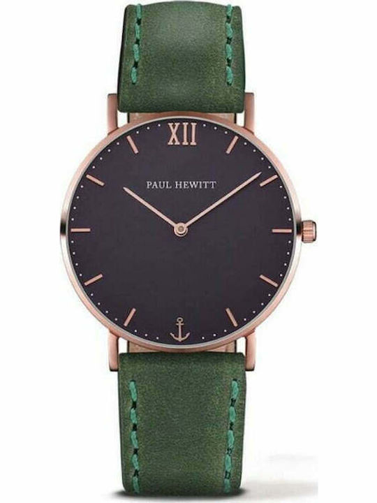 Paul Hewitt Ceas Barbati 39mm Baterie cu Curea din Piele Verdetă