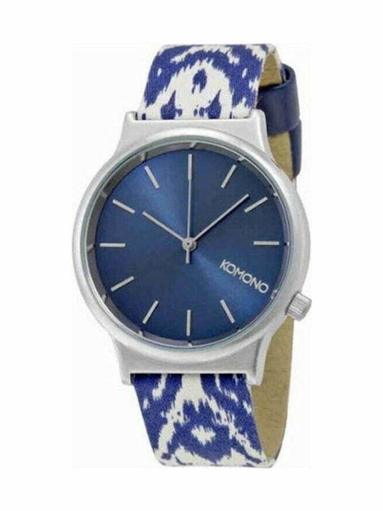 Komono Wizard Print Women's Watch with Blue Leather Strap