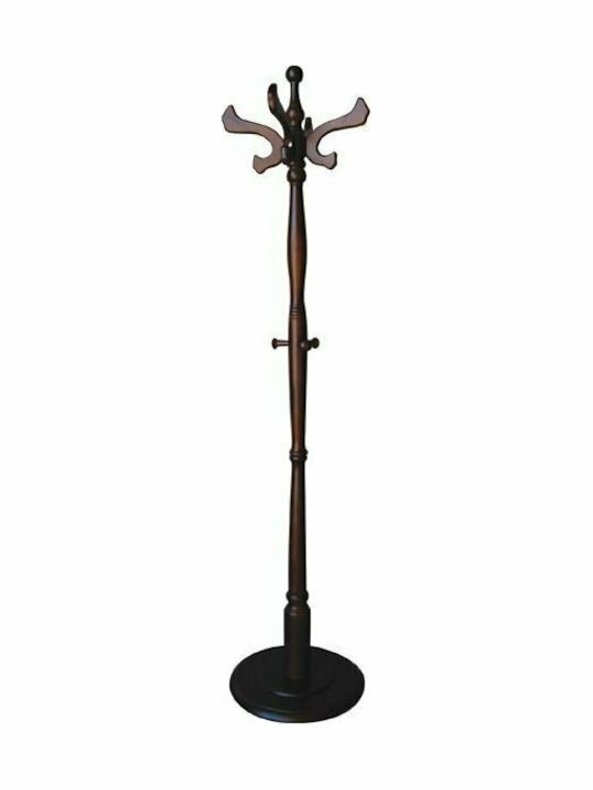 Freestanding Coat Rack Wooden Καρυδί 40x40x180cm