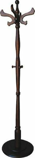 Wooden Coat Rack Walnut 40x40x180cm