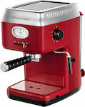 Russell Hobbs Retro Automatic Espresso Machine 1300W Pressure 15bar Red