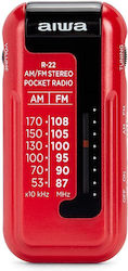 Aiwa R-22RD Handheld Radio mit Batterie Rot