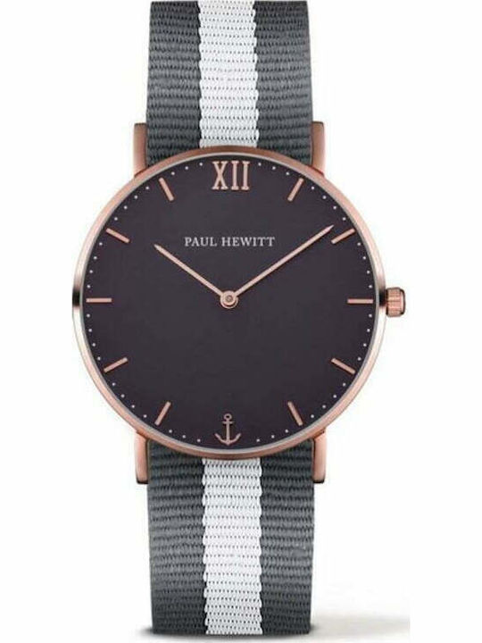 Paul Hewitt Ανδρικό Ρολόι 39mm Μπαταρίας με Υφασμάτινο Λουράκι