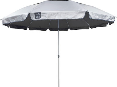 Solart Сгъваема Плажен чадър Алуминиеви с диаметър 2.2м с UV защита и вентилация Сив