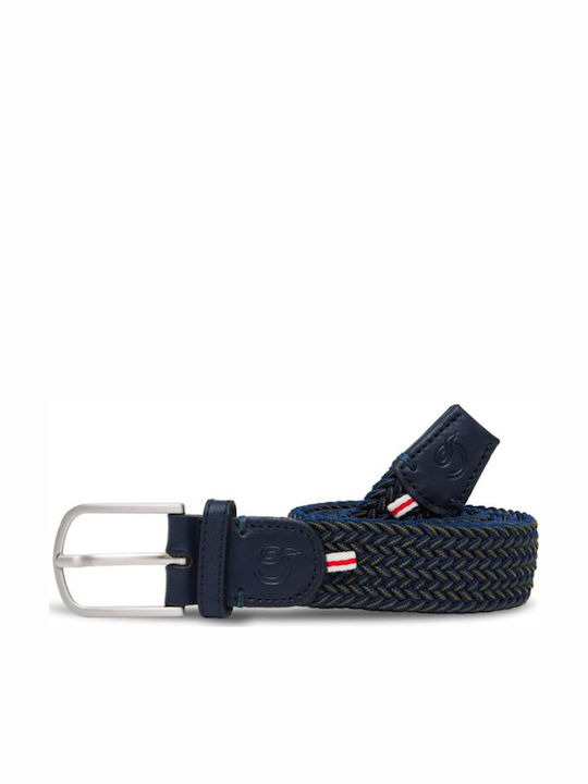 Barcelona Elastic Men's Belt Knitted Blue