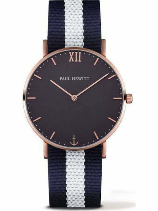 Paul Hewitt Ανδρικό Ρολόι 39mm Μπαταρίας με Υφασμάτινο Λουράκι