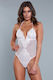 Be Wicked 1871 Scarlett Teddy Sexy Κορμάκι με Δαντέλα White