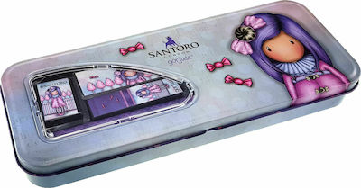 Santoro Sugar Plum Pencil Case Full Metal with 1 Compartment Purple