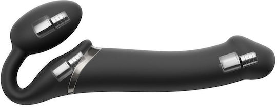 Strap On Me Strapless Vibrating Strap On Dildo Size M Strapless Strap On with Dildo 3cm with Vibration in Black Color