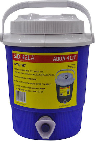 Sidirela Container with Faucet Thermos Plastic 4lt Blue E-1278