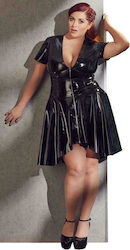 Black Level Flared Vinyl Dress Black