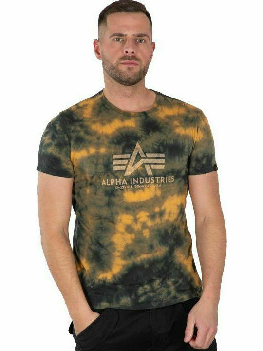 Alpha Industries Batik Logo T-shirt Bărbătesc cu Mânecă Scurtă Multicolor