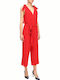 Women's Sleeveless One-piece Suit Red