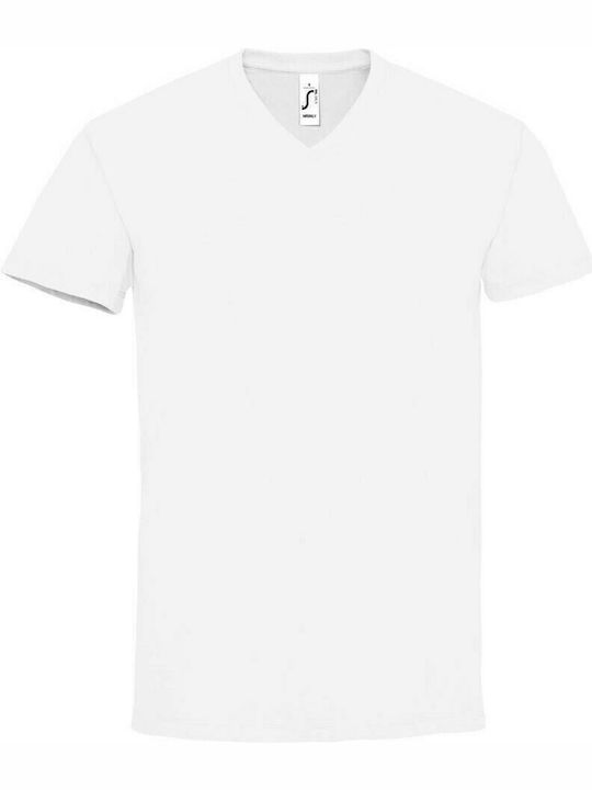Sol's Imperial V Ανδρικό Διαφημιστικό T-shirt Κοντομάνικο σε Λευκό Χρώμα