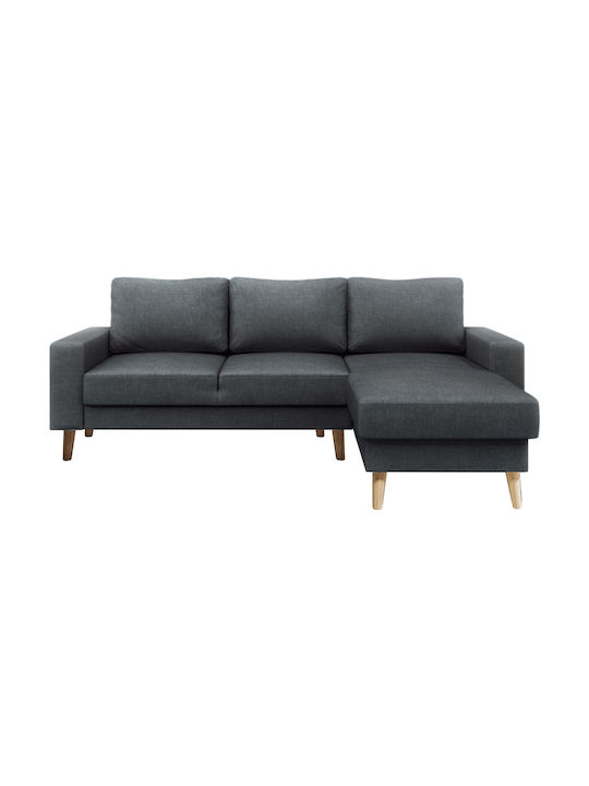 Firenze Corner Fabric Sofa with Reversible Angle Gray 223x152cm
