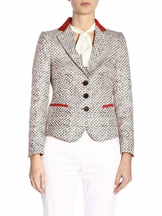 Emporio Armani Short Women's Waisted Blazer Beige 2NG25T-2M105-7890