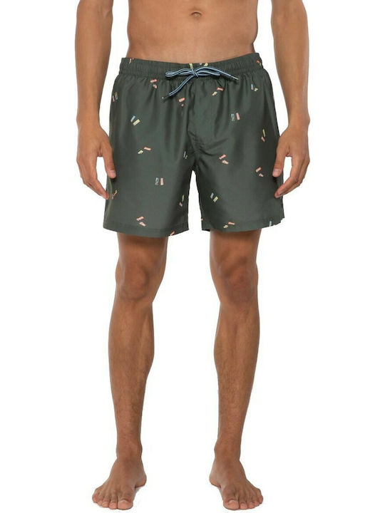 Sonic Herren Badebekleidung Shorts Grün mit Mustern