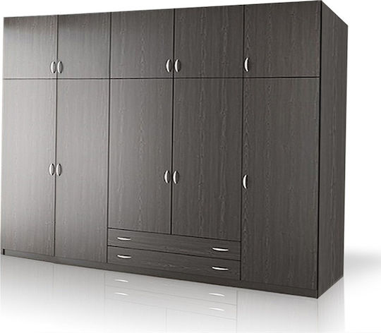 Πεντάφυλλη Ντουλάπα με Πατάρι 250x60x240cm Πεντάφυλλη Ντουλάπα με Πατάρι 250x60x240cm