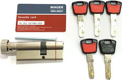 Security cylinder Mauer Elite 2 Red Line with internal knob - Nickel-82mm(31xP51)