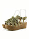 Marco Tozzi Women's Suede Platform Shoes Green