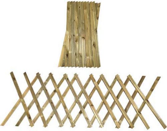 Trellis Pliabil de Grădină din Lemn cu Design în Grilă Romb în Culoare Bej 260x100cm