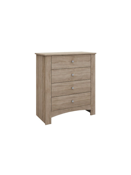 Drawer Classic 3016 wooden with 4 drawers Oak Sonoma Dark 80x40x90cm melamine